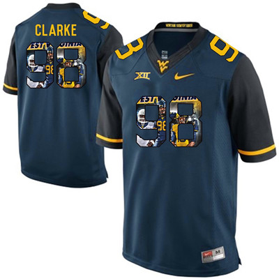 West Virginia Mountaineers Blue Will Clarke College Football Portrait Jersey