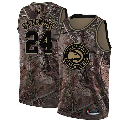 Nike Hawks #24 Kent Bazemore Camo NBA Swingman Realtree