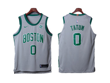 Nike Celtics #0 Jayson Tatum Gray City Edition Authentic Jersey