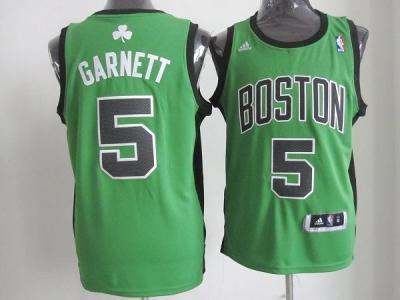 nba boston celtics #5 garnett green(black number)(revolution 30 swingman)