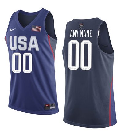 Men's USA Basketball Nike Royal Replica Custom Jersey