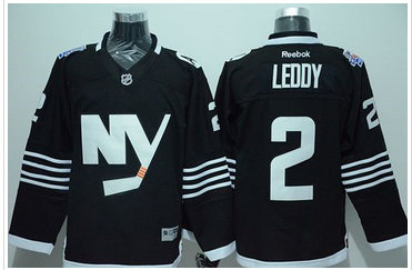 New York Islanders #2 Nick Leddy Black Alternate Stitched NHL Jersey