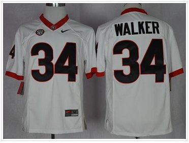Bulldogs #34 Herschel Walker White Limited SEC Patch Stitched NCAA Jersey
