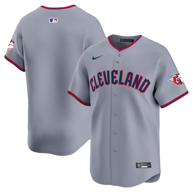 Men's Cleveland Guardians Blank Grey 2025 Alternate Limited Stitched Baseball Jersey