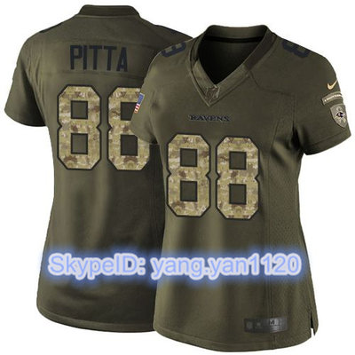 Nike Ravens #88 Dennis Pitta Green Women's Stitched NFL Limited Salute to Service Jersey