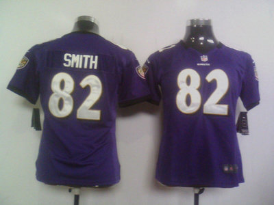Women Nike Baltimore Ravens 82 Torrey Smith Purple Jerseys