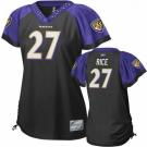 Baltimore Ravens #27 Ray Rice Black Stitched Replithentic Womennull Field Flirt Fashion Jersey
