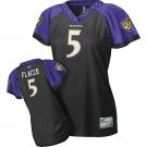 Baltimore Ravens #5 Joe Flacco Black Stitched Replithentic Womennull Field Flirt Fashion Jersey