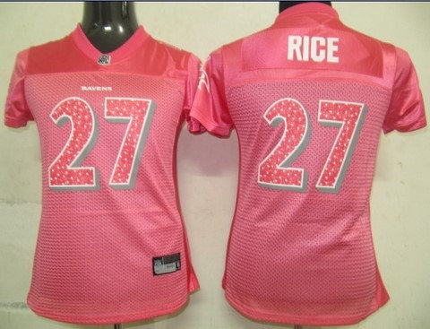 NFL Women Jerseys Baltimore Ravens 27 Rice Pink