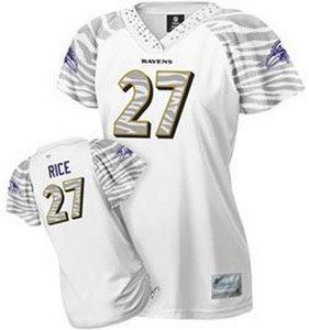 Women Baltimore Ravens 27 Ray Rice Zebra Field Flirt white