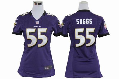 Women Nike Baltimore Ravens 55 Terrell Suggs Purple Jerseys