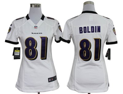 Women Nike Baltimore Ravens 81 Anquan Boldin White Jerseys