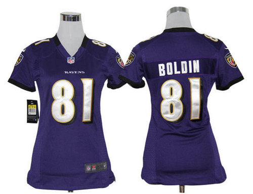 Women Nike Baltimore Ravens 81 Anquan Boldin Purple Jerseys