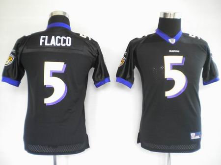 kids Jerseys Baltimore Ravens 5 Joe Flacco Black