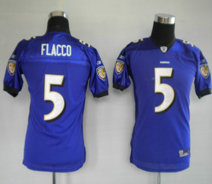 Youth Jerseys Baltimore Ravens 5 Joe Flacco Purple