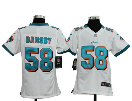 Youth Nike NFL Miami Dolphins 58 Karlos Dansby White Jerseys