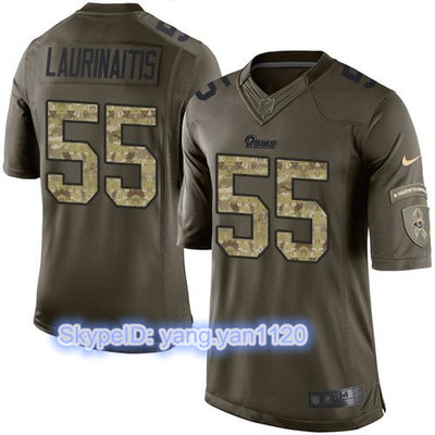 Nike Rams #55 James Laurinaitis Green Youth Stitched NFL Limited Salute to Service Jersey