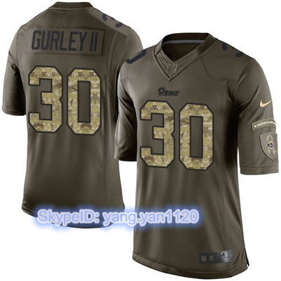 Nike Rams #30 Todd Gurley II Green Youth Stitched NFL Limited Salute to Service Jersey