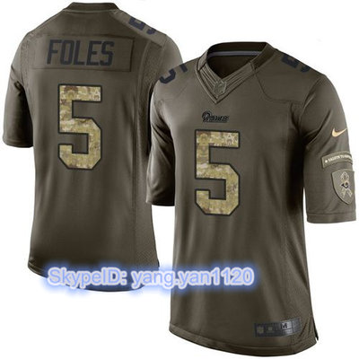 Nike Rams #5 Nick Foles Green Youth Stitched NFL Limited Salute to Service Jersey