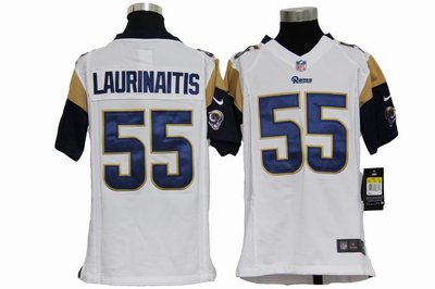 Youth Nike Los Angeles Rams 55 James Laurinaitis White Jerseys