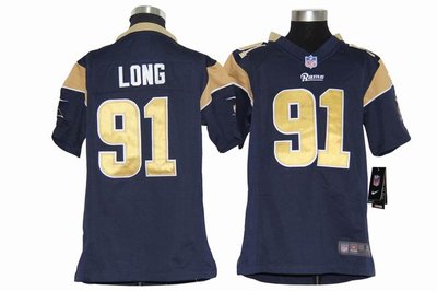 Youth Nike Los Angeles Rams 91 Chris Long Blue Jerseys