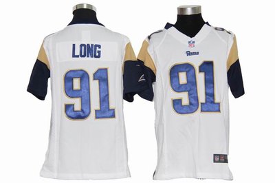 Youth Nike Los Angeles Rams 91 Chris Long White Jerseys
