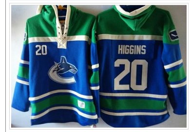 Vancouver Canucks #20 Chris Higgins Blue Sawyer Hooded Sweatshirt Stitched NHL Jersey