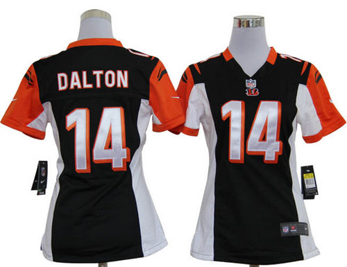 Women Nike Cincinnati Bengals 14 Andy Dalton Black Jerseys