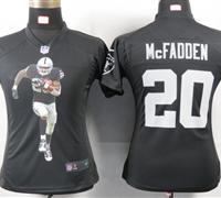 Women Nike Oakland Raiders 20 McFADDEN Black Portrait Fashion Game Jerseys