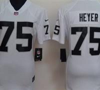 Women Nike Oakland Raiders 75 Stephon Heyer White Jerseys