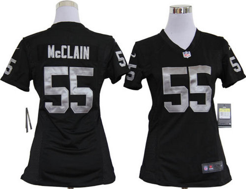 Womens Nike Oakland Raiders 55 McCLAIN Black Nike NFL Jerseys