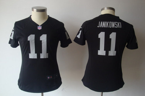 Women''s Nike NFL Oakland Raiders 11 Sebastian Janikowski Black Jerseys