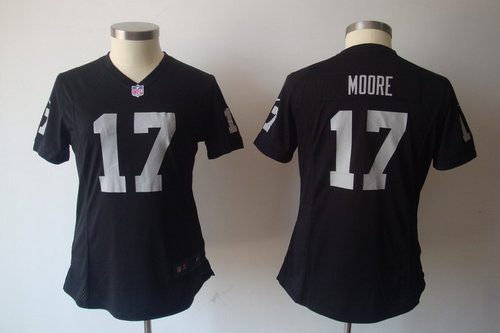 Women Nike NFL Oakland Raiders #17 Denarius Moore Black Jerseys