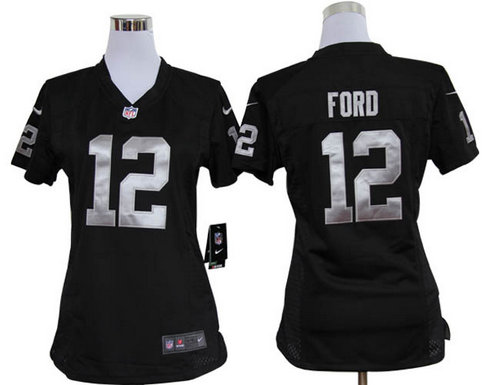 Women's Nike NFL Oakland Raiders 12 Jacoby Ford Black Jerseys