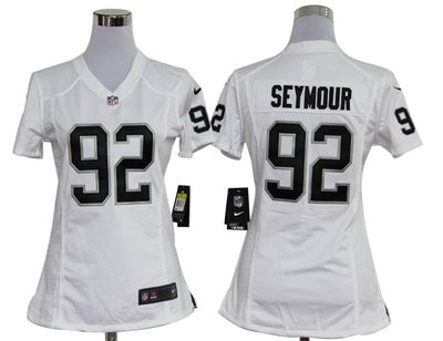 Women Nike Oakland Raiders 92 Richard Seymour White Jerseys