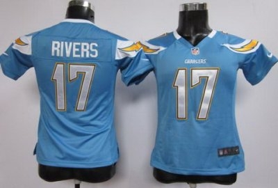Women NEW San Diego Chargers 17# Philip Rivers Lt.Blue Jerseys