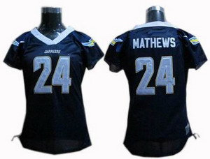 WOMEN San Diego Chargers 24 Ryan Mathews Jersey dark blue