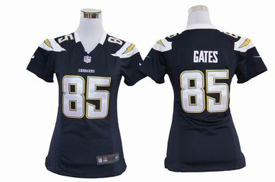Women Nike San Diego Chargers 85# Antonio Gates Dark Blue Jerseys