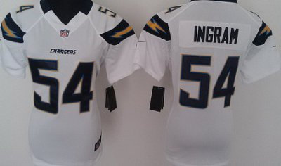 Women Nike San Diego Chargers 54 Melvin Ingram White Jerseys