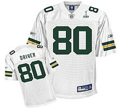 Green Bay Packers Donald Driver 80Super Bowl XLV White Youth Jersey