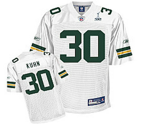 Green Bay Packers John Kuhn 30 Super Bowl XLV White Youth Jersey