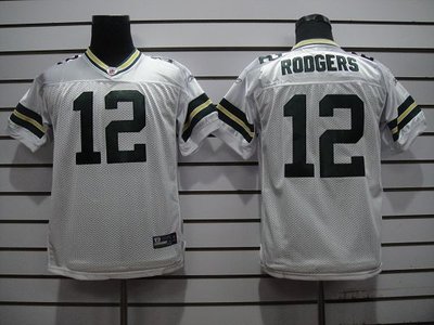 Green pay packers #12 youth White jerseys(kids)