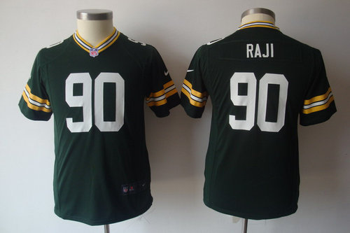 Youth Nike Green Bay Packers 90 B.J. Raji Green Jerseys