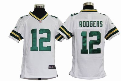 Youth Nike Green Bay Packers 12 Aaron Rodgers White Jerseys