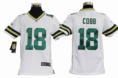 Youth Nike Green Bay Packers 18 Randall Cobb White Jerseys