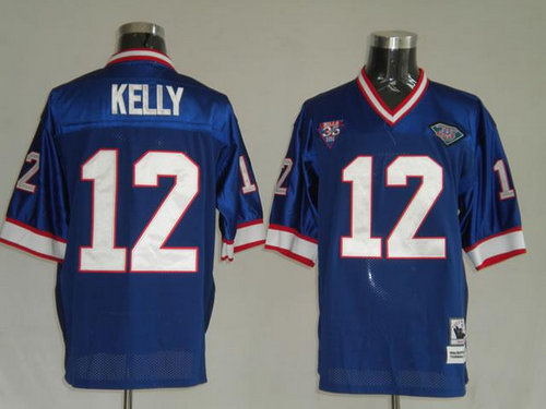 Buffalo Bills 12 kelly blue Throwback Jerseys
