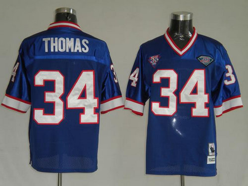Buffalo Bills 34 Thurman Thomas blue Throwback Jerseys