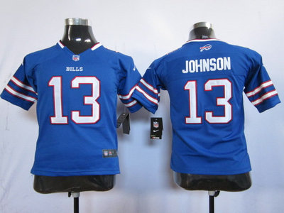 Nike NFL Youth Buffalo Bills 13 Steve Johnson Blue Jerseys