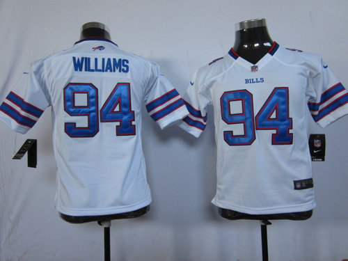 Nike NFL Youth Buffalo Bills 94 Williams White Jerseys