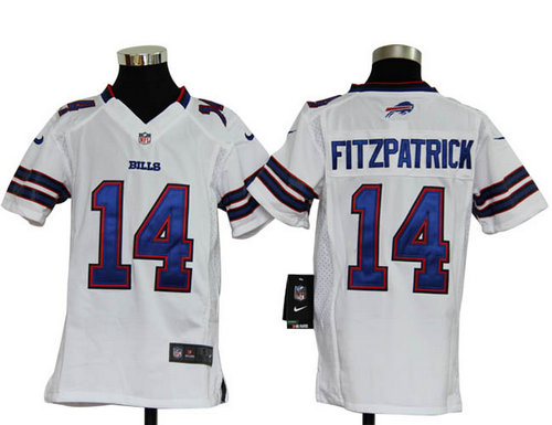 Youth Nike NFL Buffalo Bills 14 Ryan Fitzpatrick White Jerseys